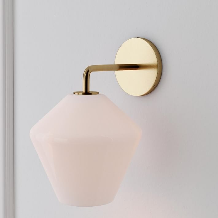 Merin Sculptural Milk Glass Geometric Wall Lamp