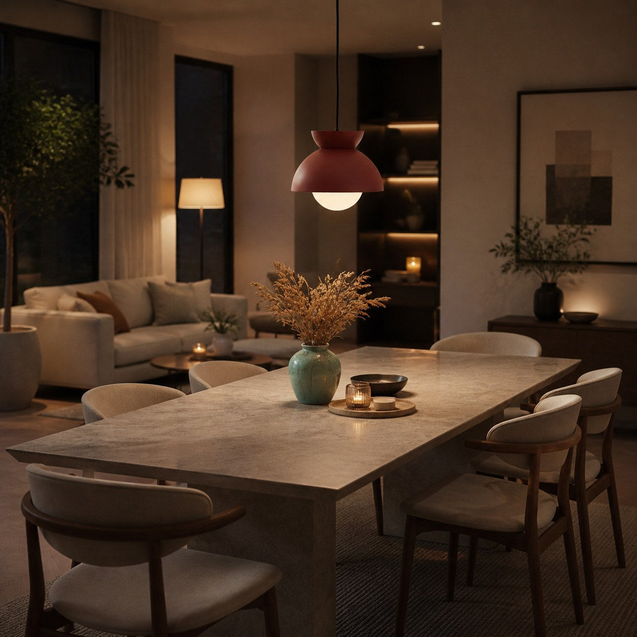 Aurelia Modern Dome Pendant Light – Sculptural Nordic Design