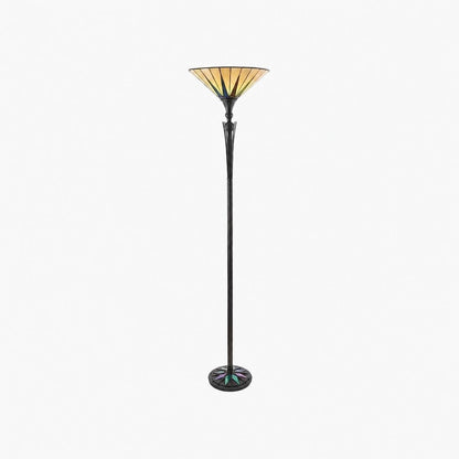 TF Dark Star Stained Glass Star Pattern Floor Lamp – Tiffany Style Uplighter for Living Rooms