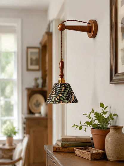 Wall sconce in bedroom and study setting