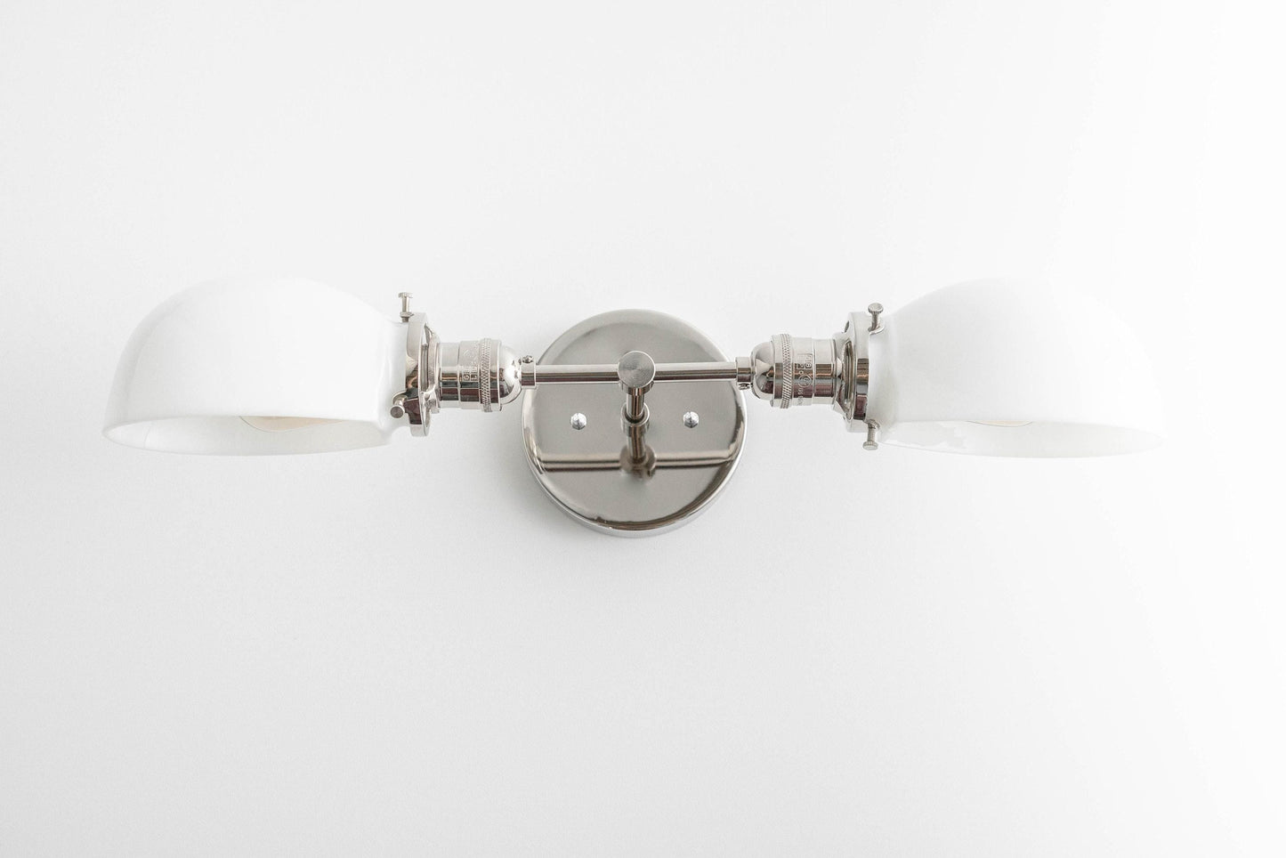 Ornato Luxe Mid-Century Vanity Light - Brass Bathroom Fixture with Opal Glass