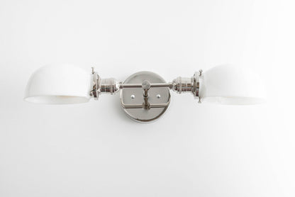 Ornato Luxe Mid-Century Vanity Light - Brass Bathroom Fixture with Opal Glass