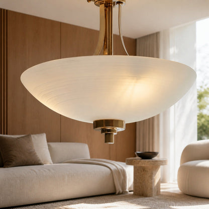Lunetal Timeless Three-Arm Structure Semi Flush Chandelier – Vintage Pendant Light for Bedroom or Entry
