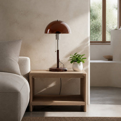 Afterglow Table Lamp Rounded Shade Bedside Accent Table Lamp - Modern Retro Style for Bedroom