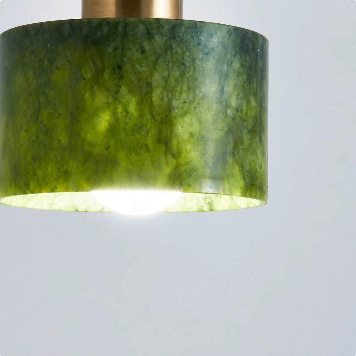 Green jade brass ceiling light detail 03