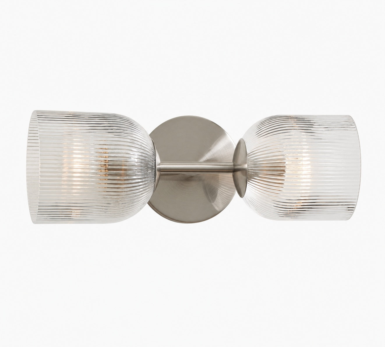 Bravira Wandleuchte aus geripptem Glas – Wandleuchte aus Metall mit klarem Glasschirm