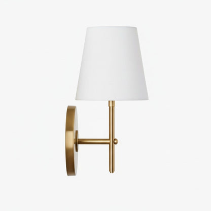 Ornato Retro Modern Wall Sconce with Linen Shade and Curved Arm for Accent and Task Lighting