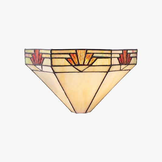 TF Nevada Ziggurat Wall Light — Art Deco Stained-Glass Sconce for Hallways & Living Rooms