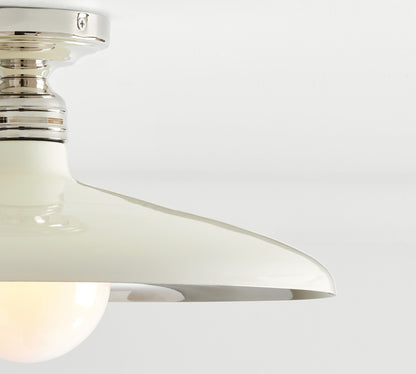 Forvara Farmhouse Metal Flush Mount Light - Black or White Ceiling Lamp
