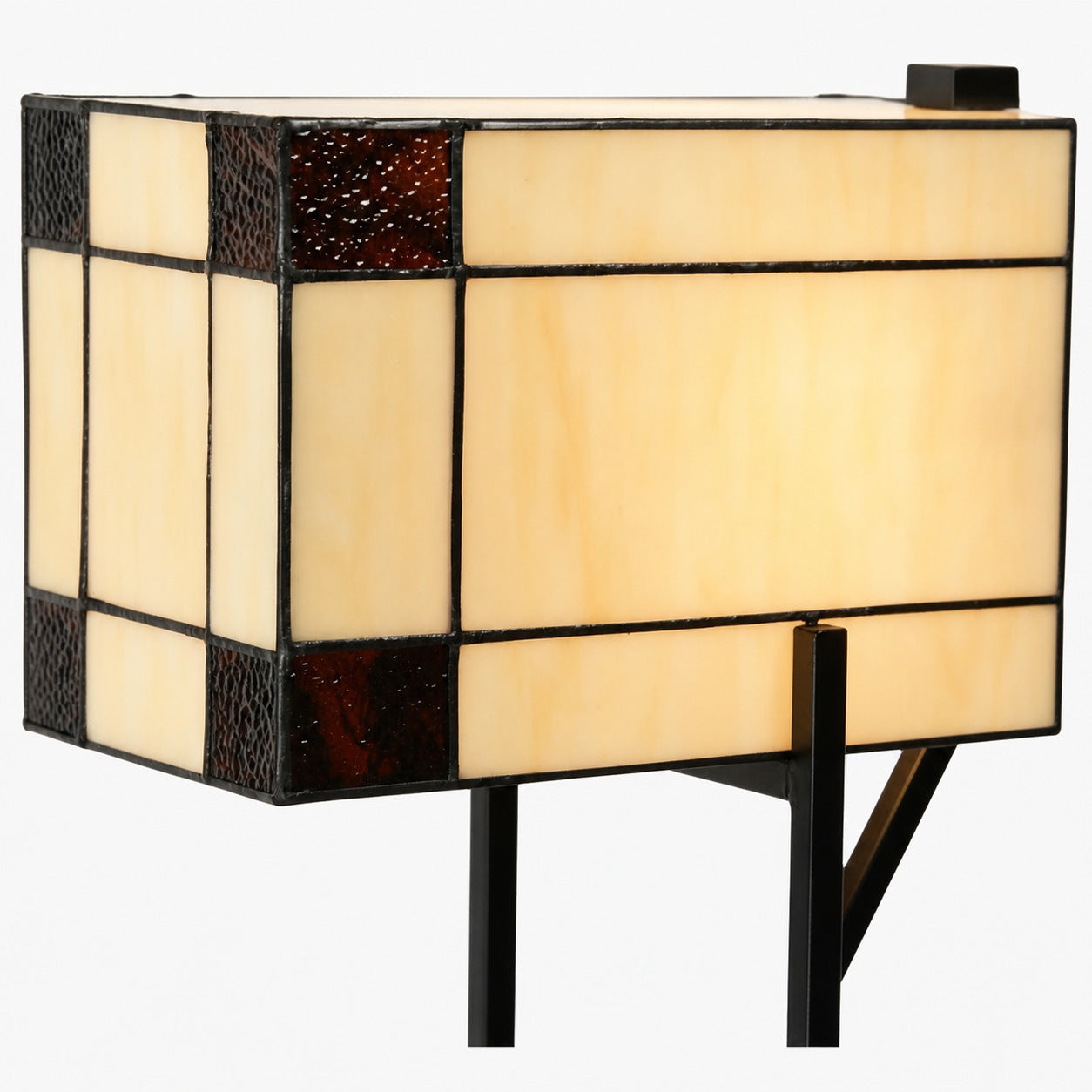 TF Manchester Table Lamp – Vintage-Inspired Stained Glass Table Light for Reading Nook or Bedroom