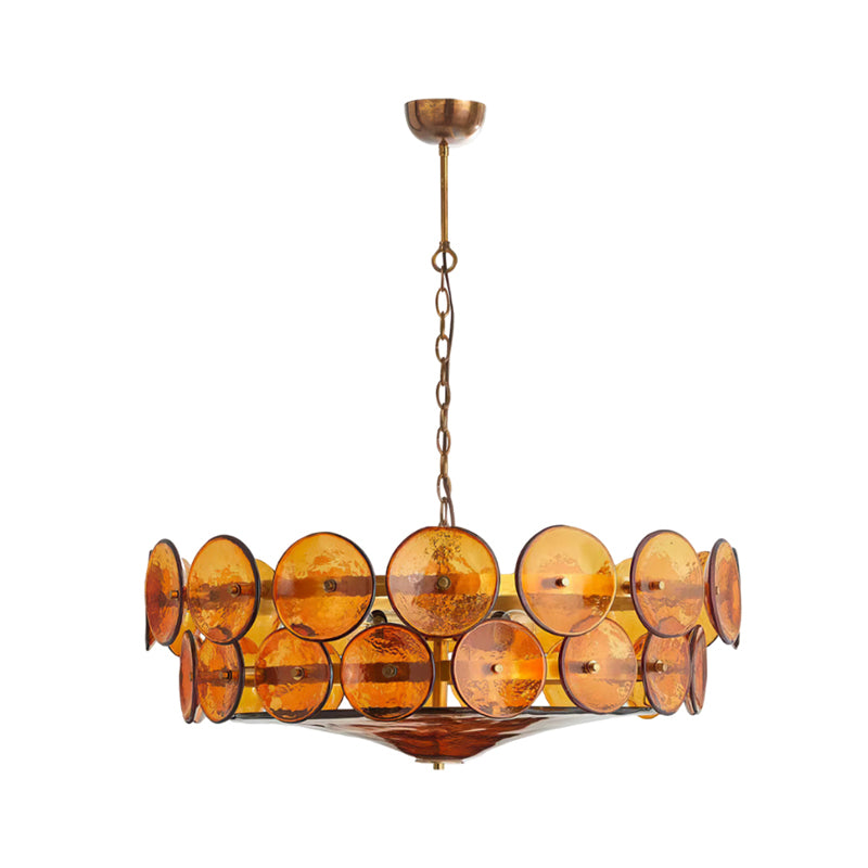 Lorenzo Halo Disc Vintage‑Modern Chandelier – Dining Room Statement Light