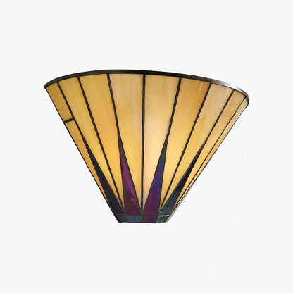 TF Dark Star Art Deco Star Tiffany Wandleuchte – Geometrische Buntglasleuchte für Flur und Wohnzimmer