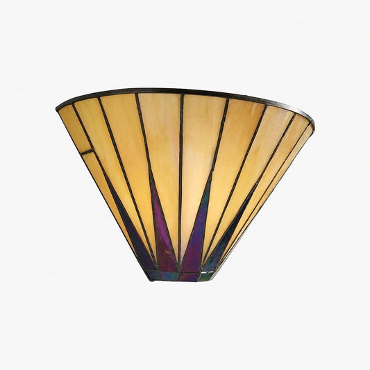 TF Dark Star Art Deco Star Tiffany Wandleuchte – Geometrische Buntglasleuchte für Flur und Wohnzimmer