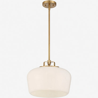 Lirra Opal Glass Pendant Light - Modern Adjustable Metal Drop for Kitchen and Dining