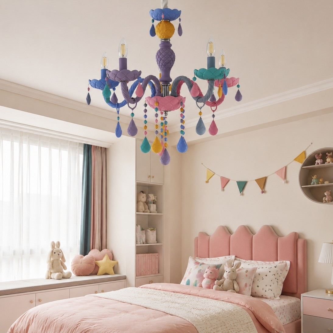 Colorful Metal Kids Room Chandelier for Bedroom