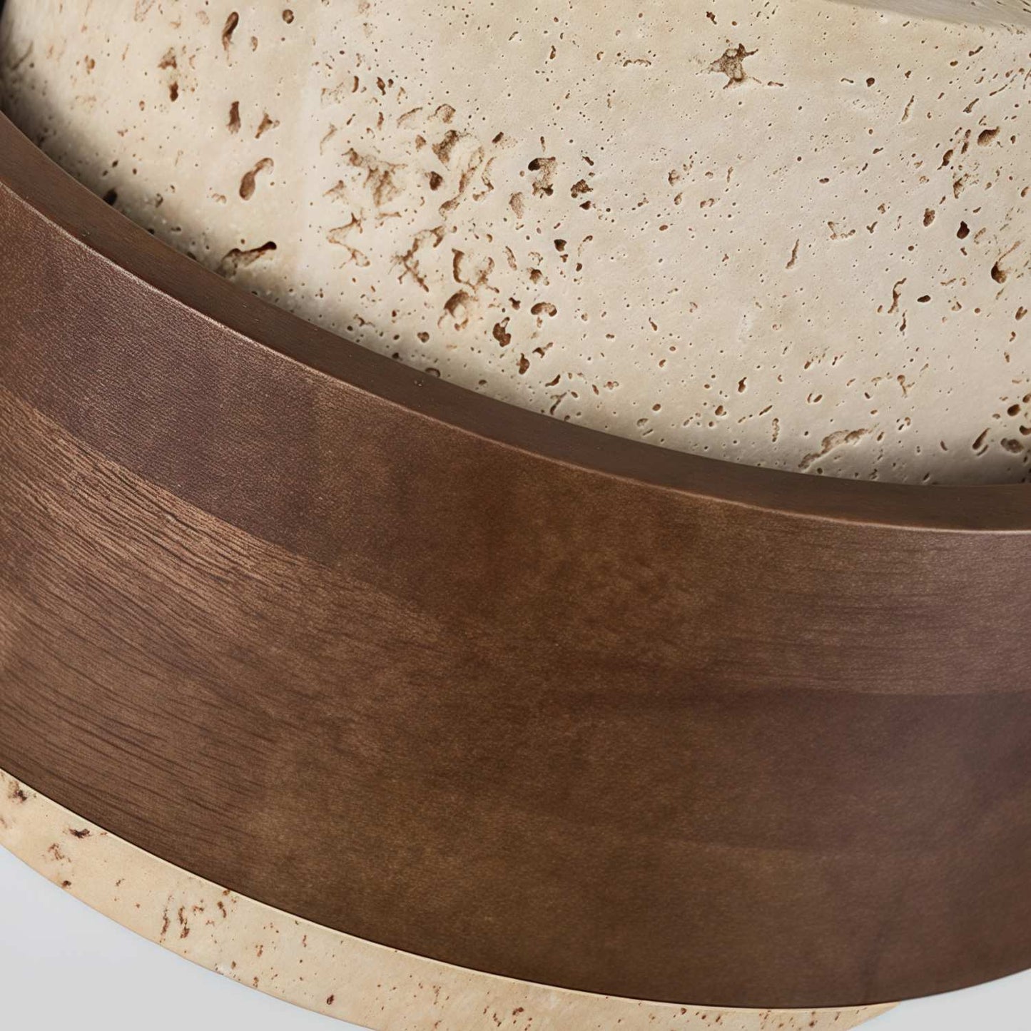 MokuStone Wabi Sabi Travertine Ceiling Lamp - Textured Stone Flush Mount Lighting for Home