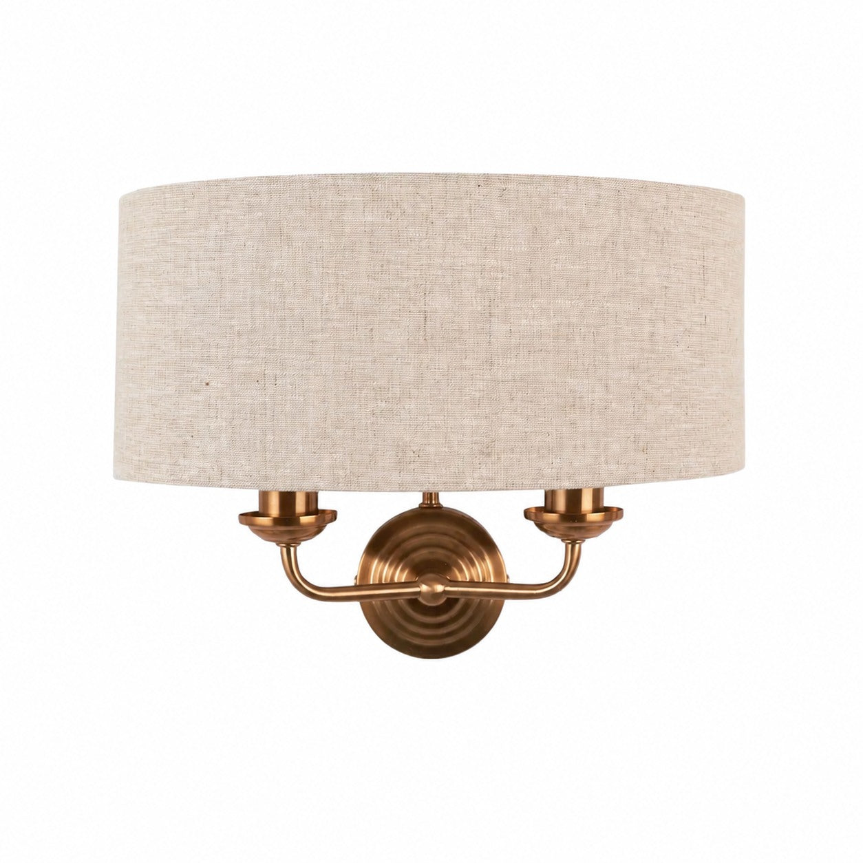Tela Classic Wall Sconce with Fabric Shade – Elegant Metal Finish Wall Light for Living Room / Bedroom
