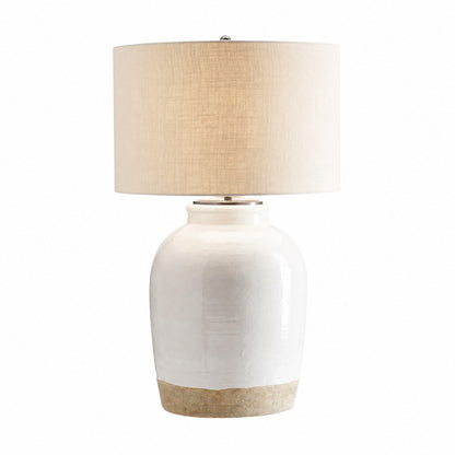 Mello Contemporary Table Lamp - Textured Ceramic Base for Living Room and Office