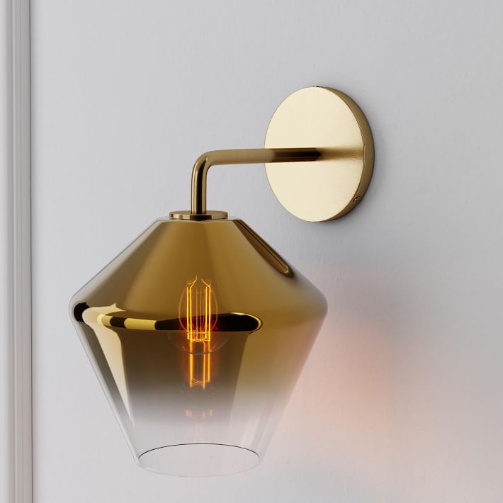 Merin Sculptural Milk Glass Geometric Wall Lamp
