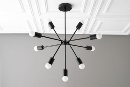 Mobilux Line Modern Chandelier - Mid Century Ceiling Light Fixture