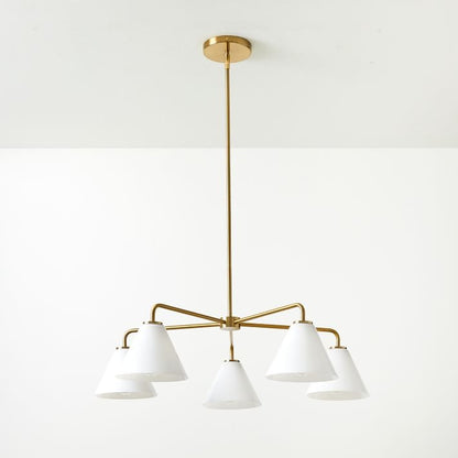 Conica Sculptural 5-Light Cone Chandelier - Modern Glass Lighting for Home