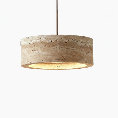 Kairis Travertine Natural Stone Pendant Light - Vintage Style Lighting for Dining and Living Spaces
