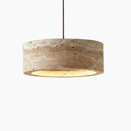 Kairis Travertine Natural Stone Pendant Light - Vintage Style Lighting for Dining and Living Spaces