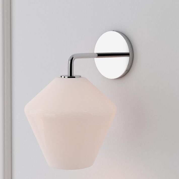 Merin Sculptural Milk Glass Geometric Wall Lamp