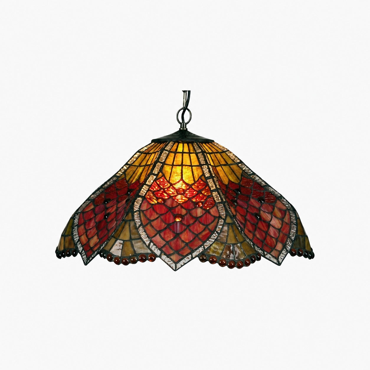 TF Orsino Vintage Art Deco Pendant Light - Textured Glass Lighting for Bedrooms & Halls