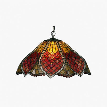 TF Orsino Vintage Art Deco Pendant Light - Textured Glass Lighting for Bedrooms & Halls