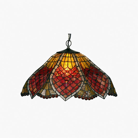 TF Orsino Vintage Art Deco Pendelleuchte - Strukturierte Glasleuchte für Schlafzimmer und Flure