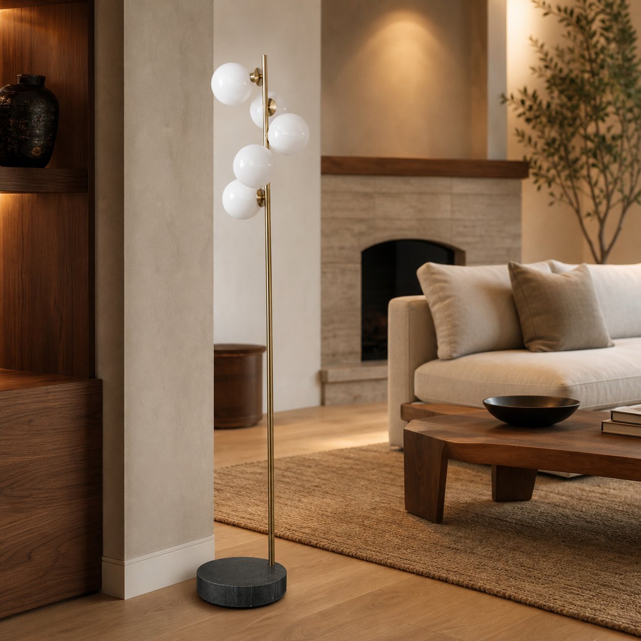 Brina Glass Multi-Light Stehleuchte – Moderne Stehleuchte mit Eleganz