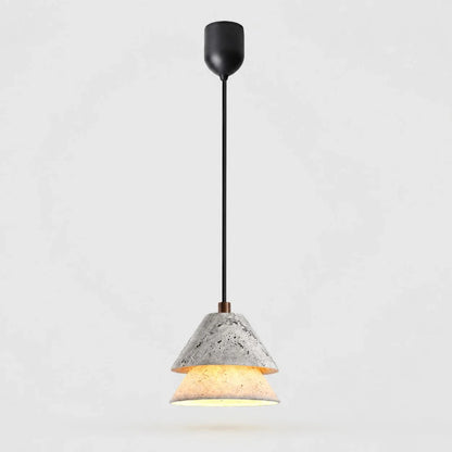 Grey Stone Pendant Light with Paper Diffuser