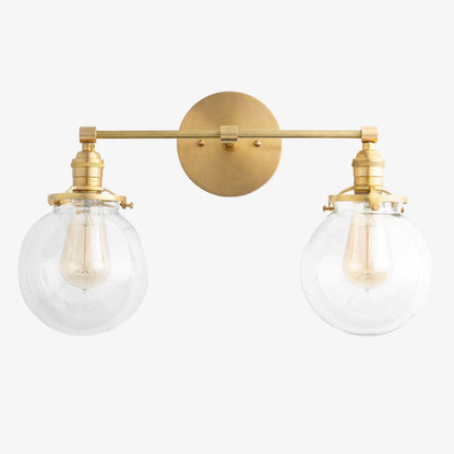 Lumio Globe Glass Globe Vanity Light - Modern Two Light Bathroom Sconce