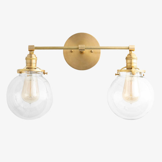 Lumio Globe Glass Globe Vanity Light - Modern Two Light Bathroom Sconce