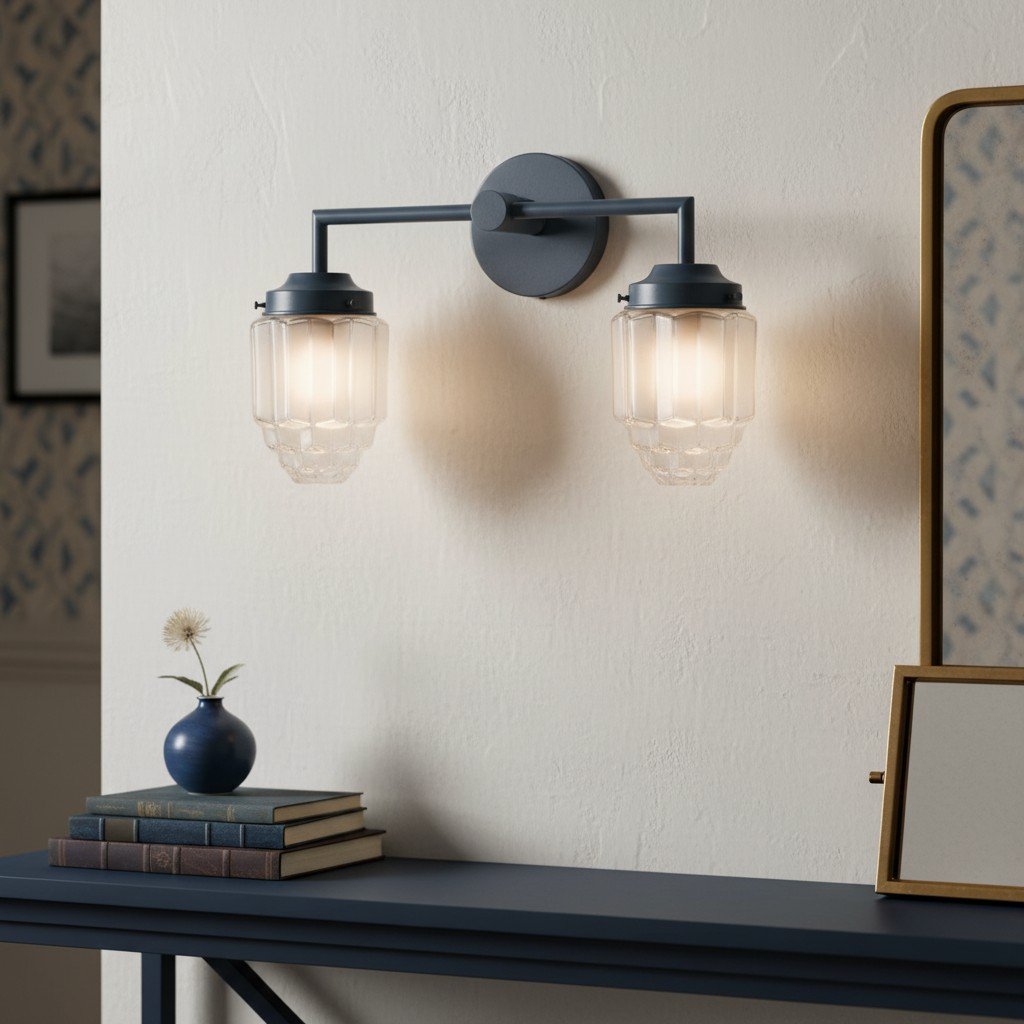 Tierlux Glass Colorful Geometric Art Deco Wall Sconce – Modern Vanity Light for Bathrooms