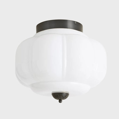 Vintage Eloise Milk Glass Flush Mount Ceiling Light - Vintage Charm Soft Glow