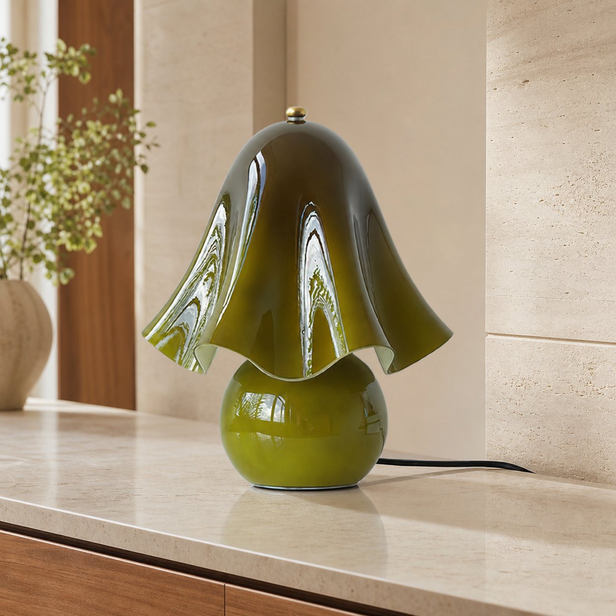 Bellina Decorative Table Lamp - Sculptural Bell Flower Shape