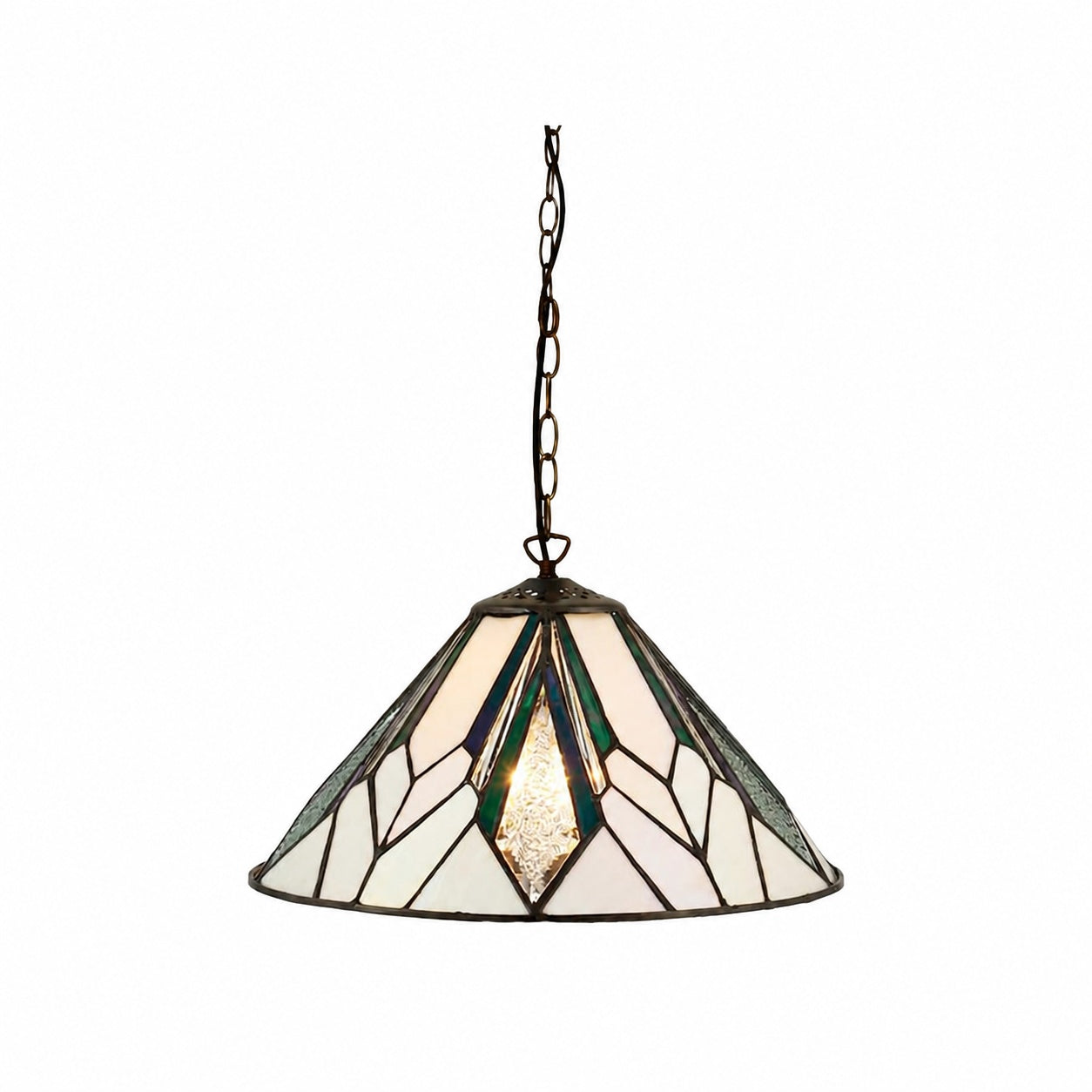TF Astoria Tiffany Deckenleuchte – Geometrisches Glasdesign mit Noppen für das Wohnzimmer