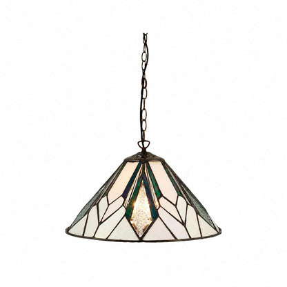TF Astoria Tiffany Deckenleuchte – Geometrisches Glasdesign mit Noppen für das Wohnzimmer