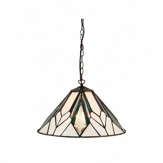 TF Astoria Tiffany Ceiling Pendant – Dimpled Geometric Glass Design for Living Room