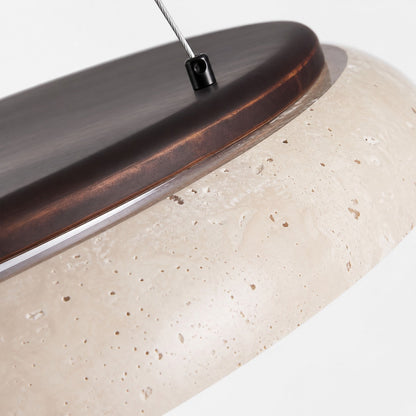 Torvella Travertine Ring Pendant Light - Minimalist Sculptural Lamp for Modern Interiors
