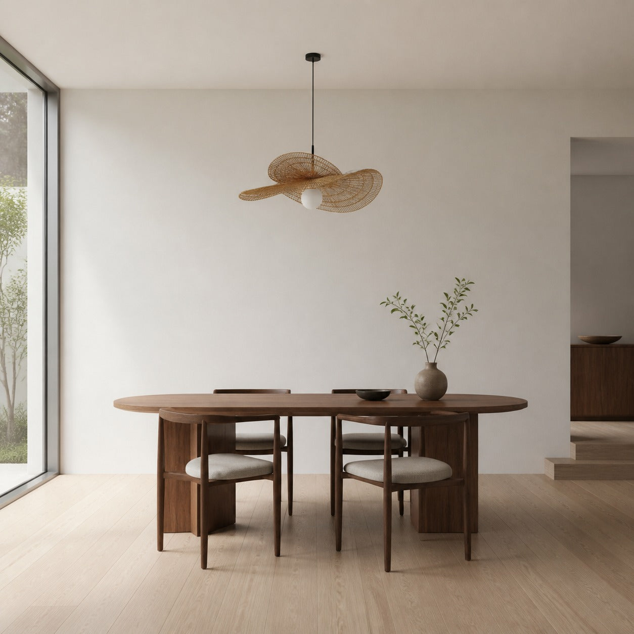 Florevian Pendelleuchte mit gestuftem Schirm und gewebtem, strukturiertem Design für das Esszimmer