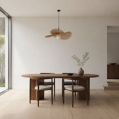 Florevian Pendelleuchte mit gestuftem Schirm und gewebtem, strukturiertem Design für das Esszimmer