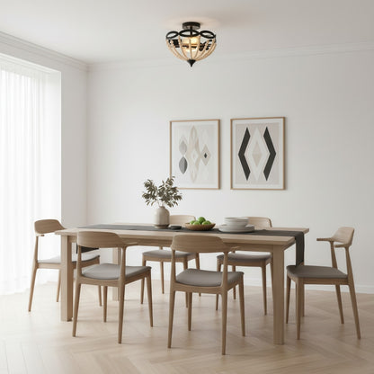 Rustibea Beaded Dome Ceiling Light – Vintage Country for Kitchen