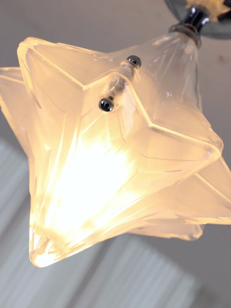 Art Deco Star Ceiling Lamp – Frosted Glass Fixture for Hallway & Entryway – Astris Ceres