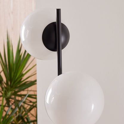 Alessora Sphere Stem Floor Lamp – Metal Frame Marble Base Elegant Lighting