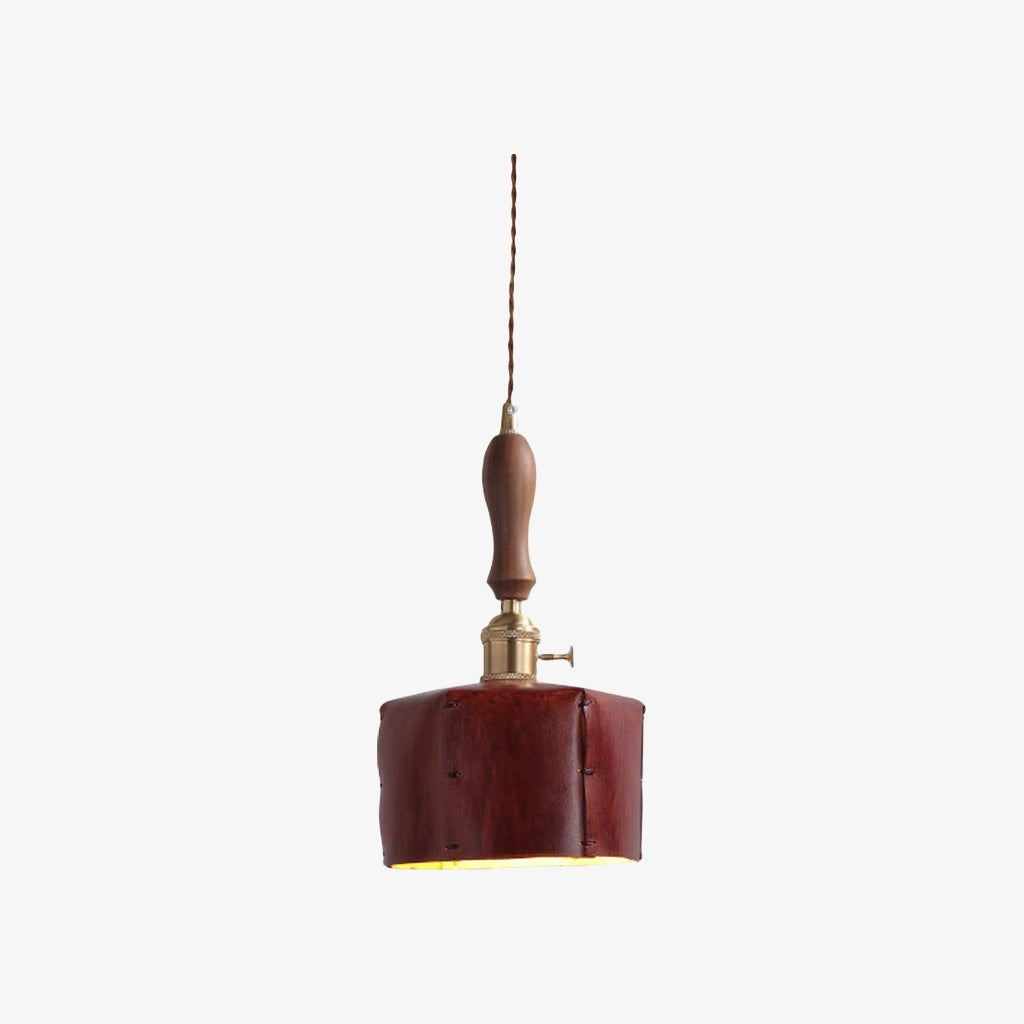 Modern Minimalist Leather Shade Pendant Light