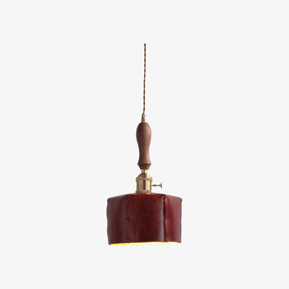 Modern Minimalist Leather Shade Pendant Light
