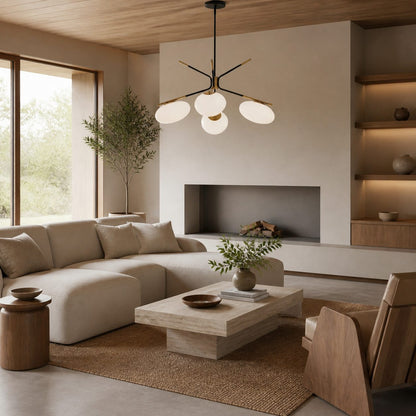 Brimush Pendelleuchte in flacher Kugelform – Minimalistische Architekturform
